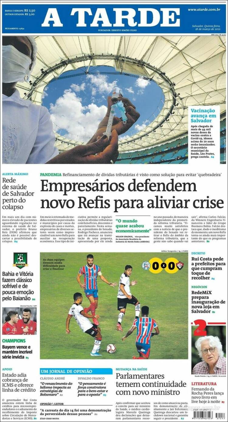 Portada de Diário A Tarde (Brasil)