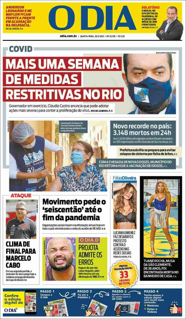 Portada de O Dia (Brasil)
