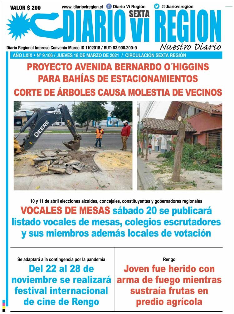 Portada de Diario VI Región (Chile)