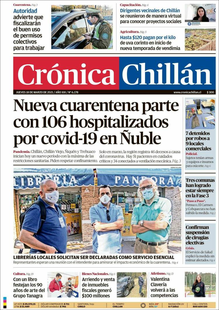 Portada de Crónica Chillán (Chile)