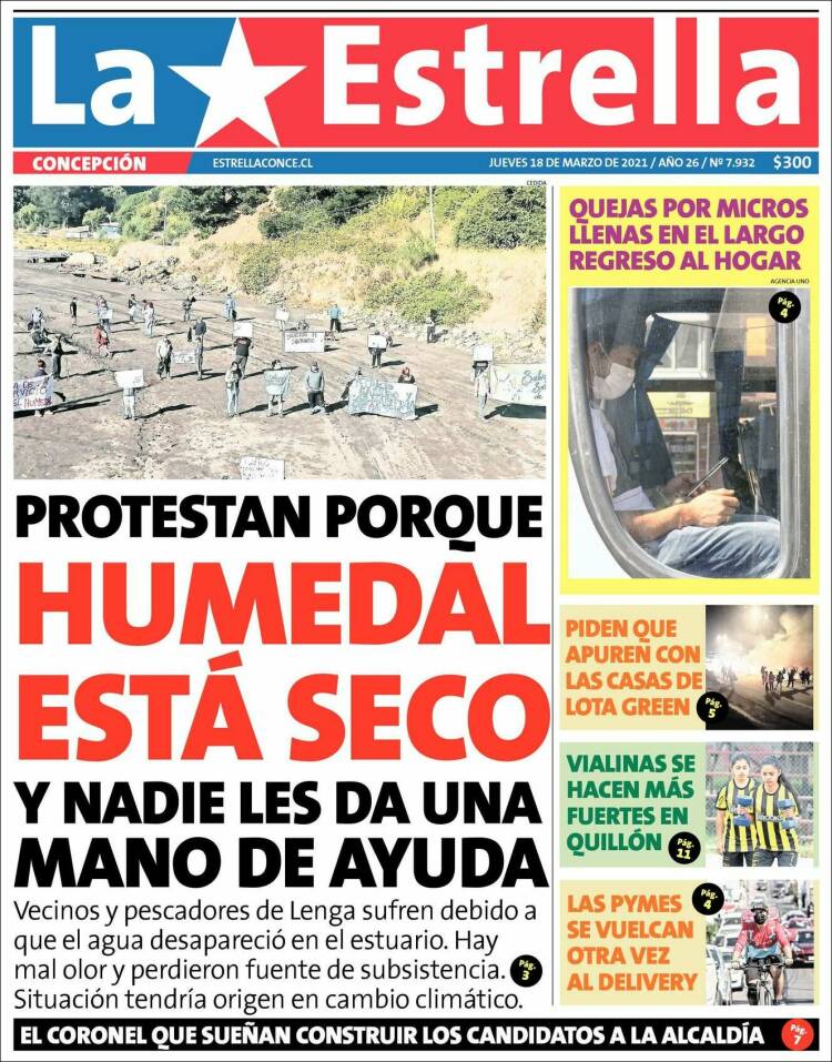 Portada de La Estrella de Concepción (Chile)