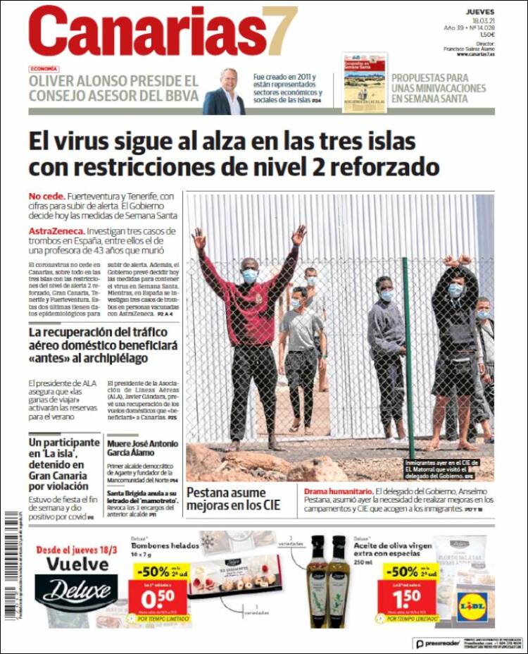 Portada de Canarias 7 (Espa&ntilde;a)