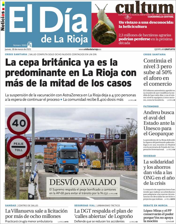 Portada de El Día de La Rioja (Espa&ntilde;a)