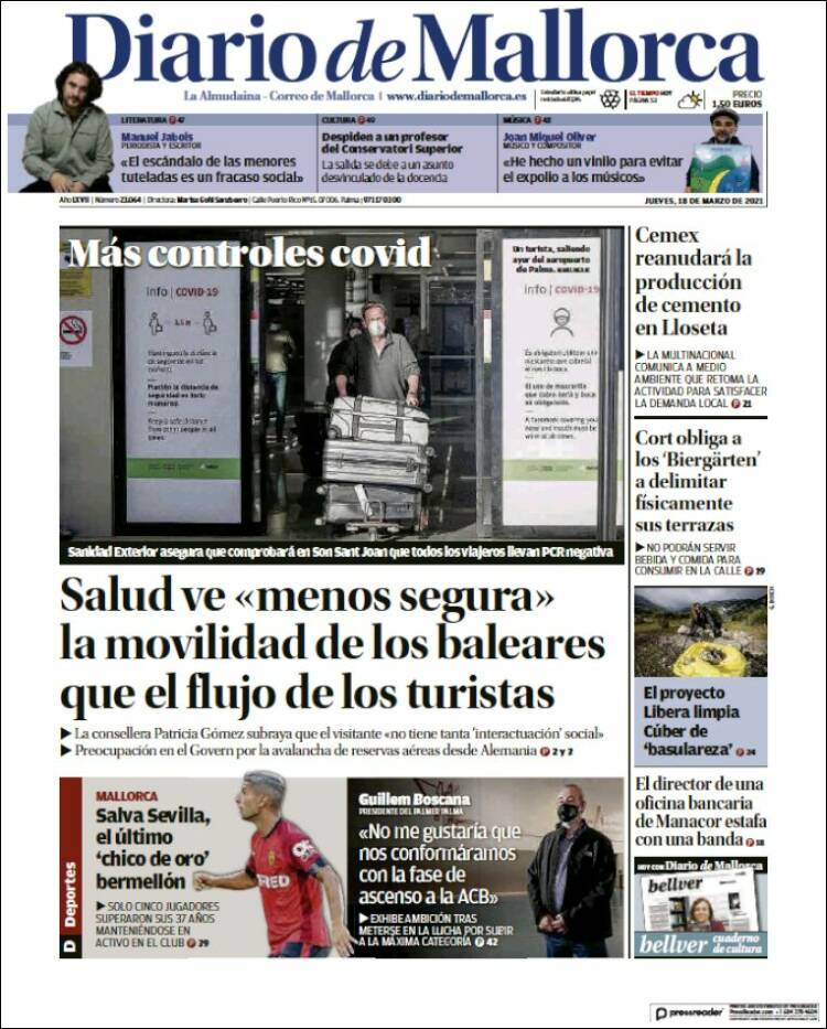 Portada de Diario de Mallorca (Espa&ntilde;a)