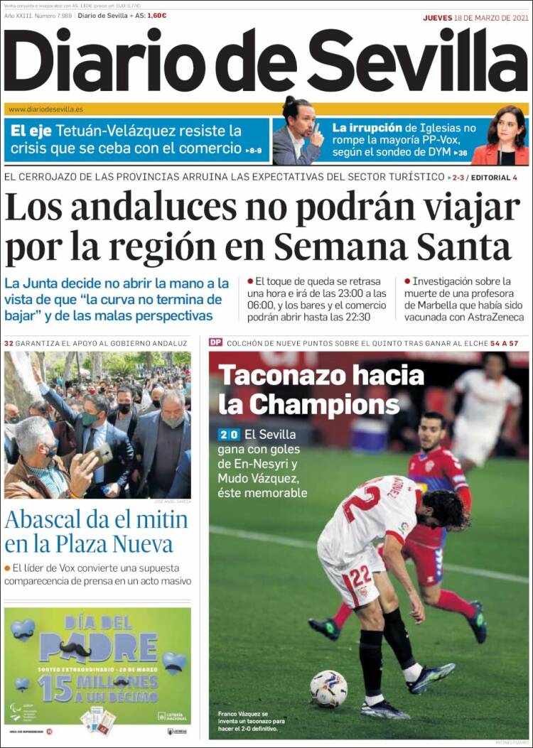 Portada de Diario de Sevilla (Espa&ntilde;a)