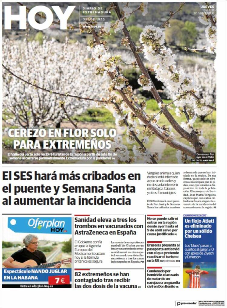 Portada de Hoy - Badajoz (Espa&ntilde;a)