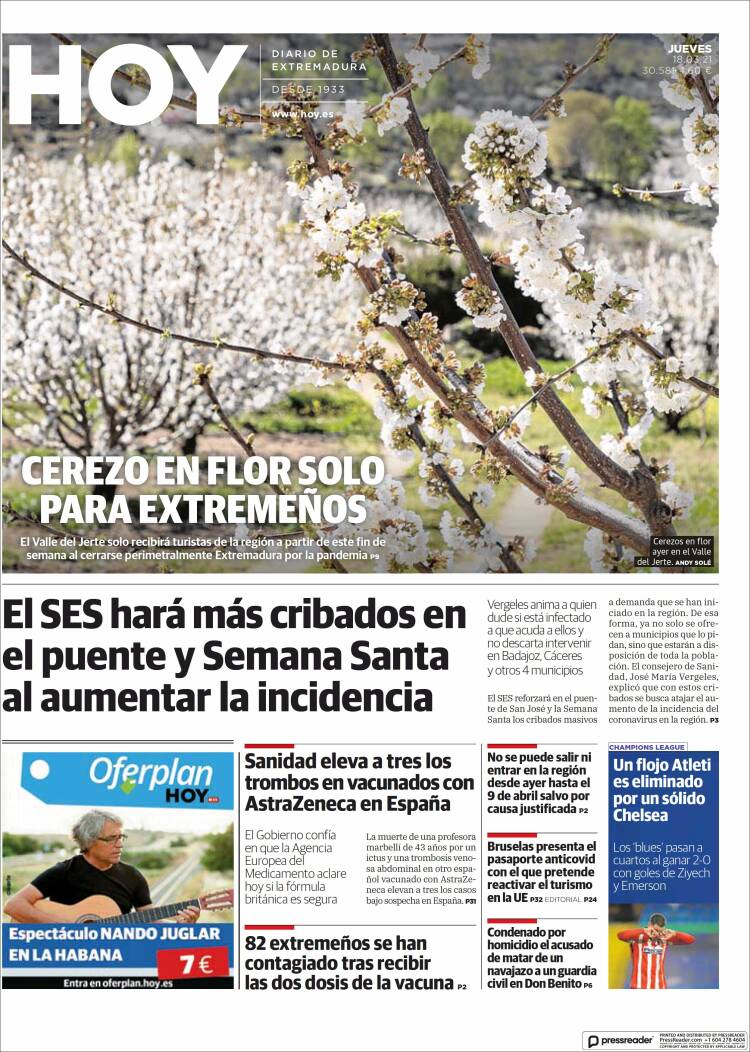 Portada de Hoy - Caceres (Espa&ntilde;a)