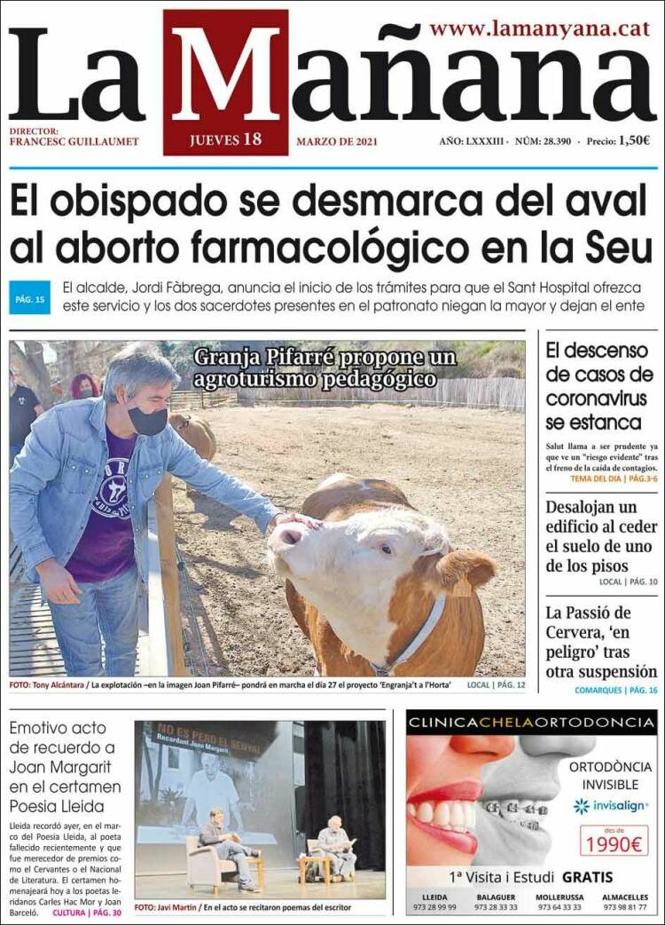 Portada de La Mañana - Diari de Ponent (Espa&ntilde;a)