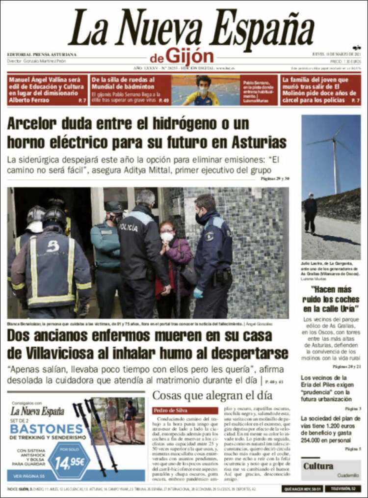 Portada de La Nueva España - Gijón (Espa&ntilde;a)