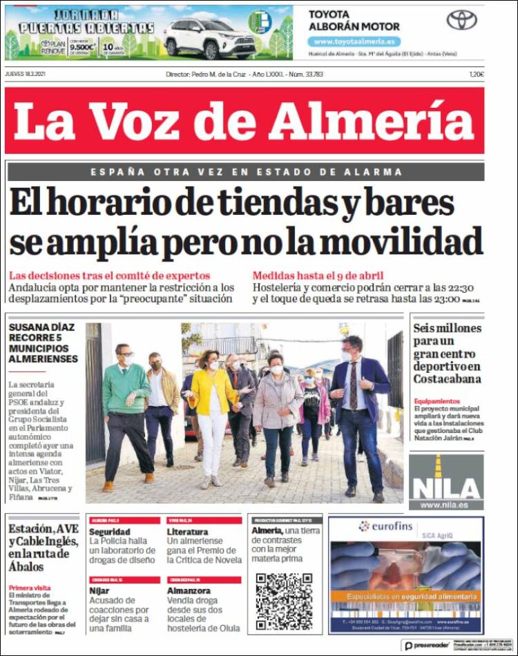 Portada de La Voz de Almería (Espa&ntilde;a)