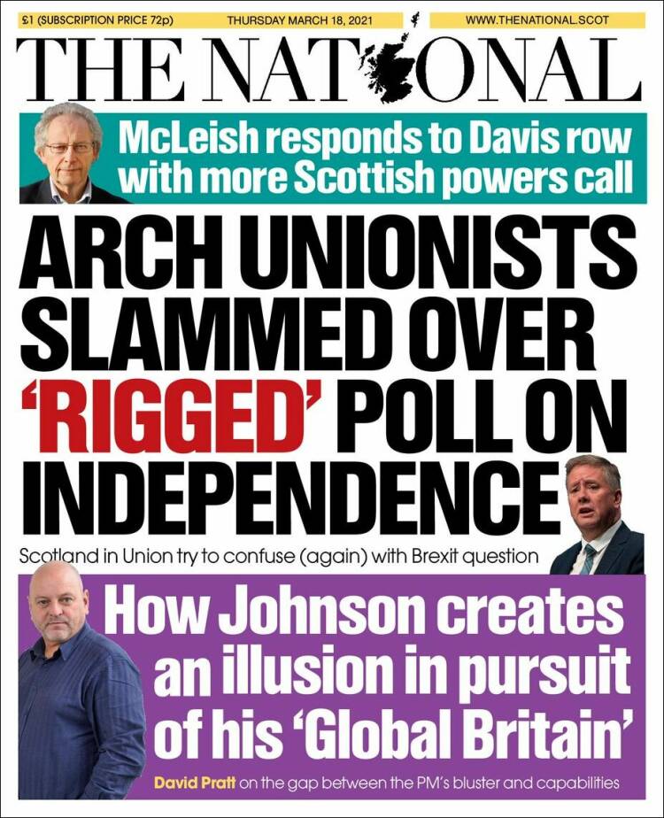 Portada de The National (Reino Unido)