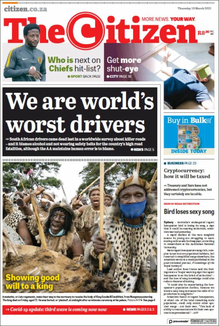 Portada de The Citizen (Sud&aacute;frica)