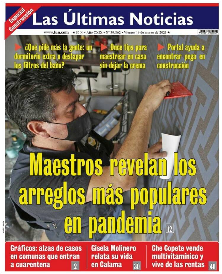 Portada de Las Últimas Noticias (Chile)