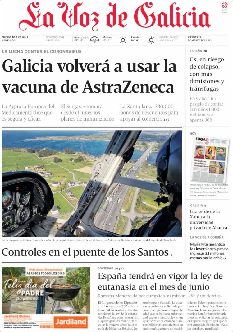 Portada de La Voz de Galicia (Spain)
