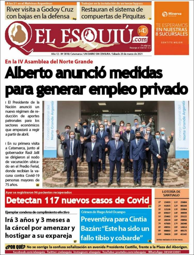 Portada de El Esquiu (Argentina)