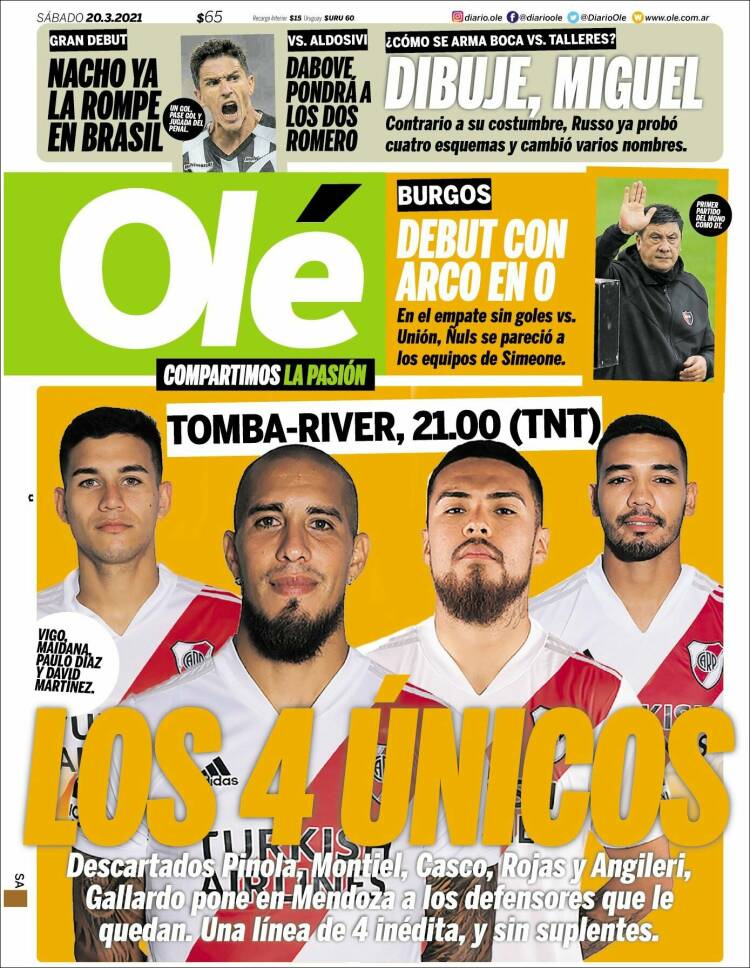 Portada de Olé (Argentina)