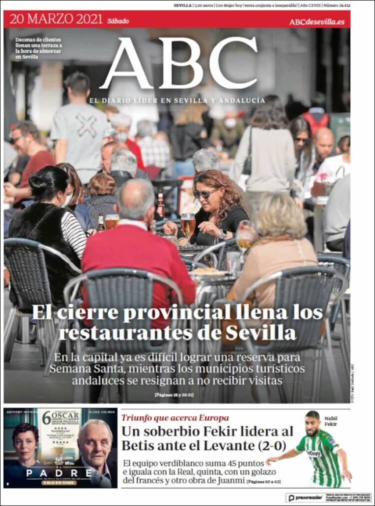 Portada de ABC - Sevilla (Espa&ntilde;a)