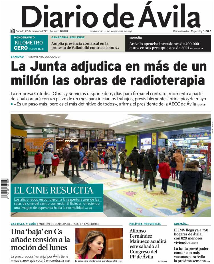 Portada de Diario de Ávila (Espa&ntilde;a)