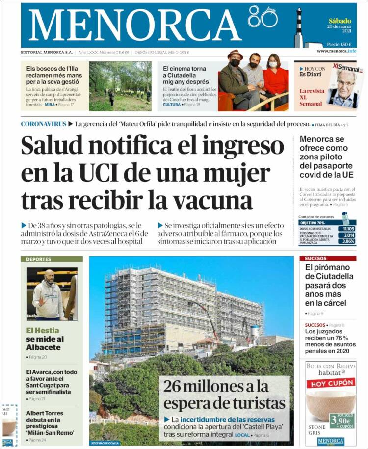Portada de Menorca - Diario Insular (Espa&ntilde;a)