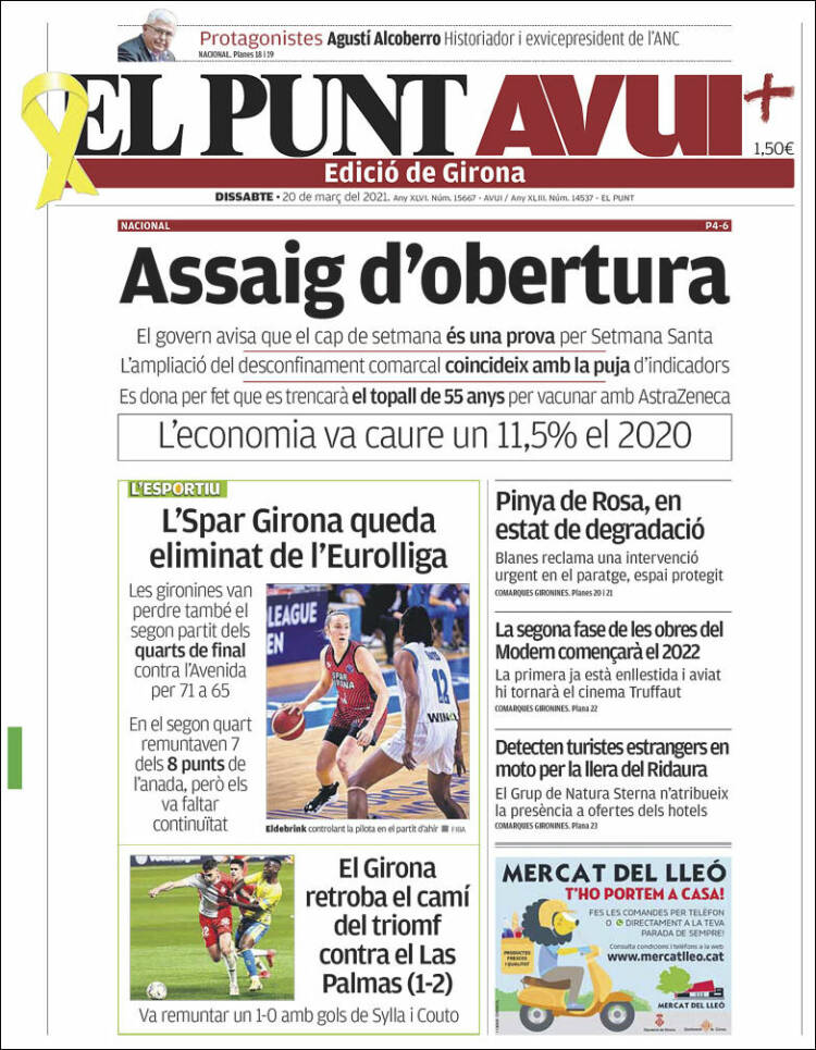 Portada de El Punt Avui - Girona (Espa&ntilde;a)