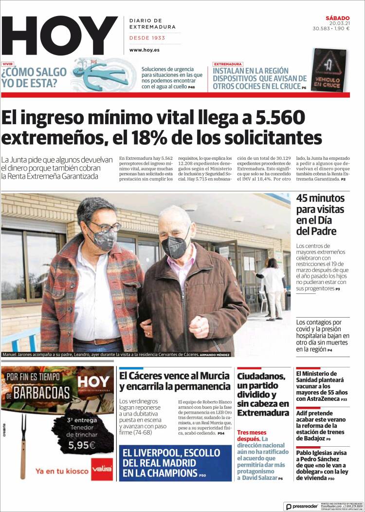 Portada de Hoy - Caceres (Espa&ntilde;a)