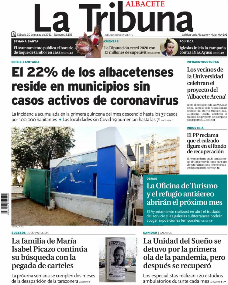 Portada de La Tribuna de Albacete (Espa&ntilde;a)