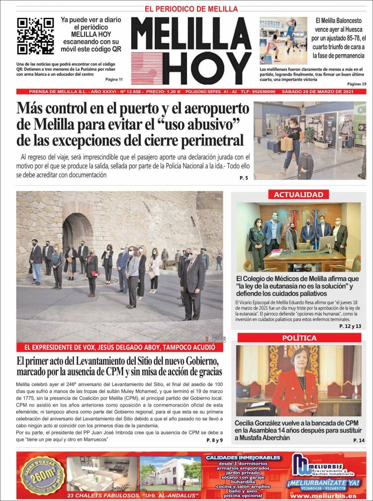 Portada de Melilla Hoy (Espa&ntilde;a)