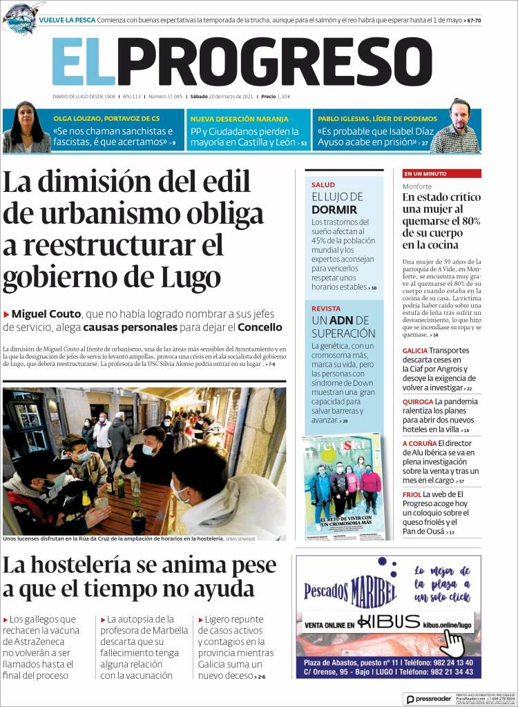 Portada de El Progreso (Espa&ntilde;a)