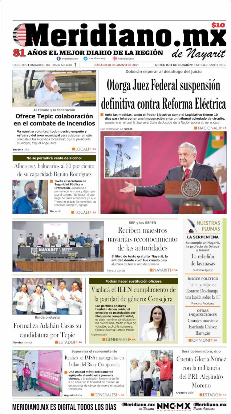 Portada de Meridiano (M&eacute;xico)