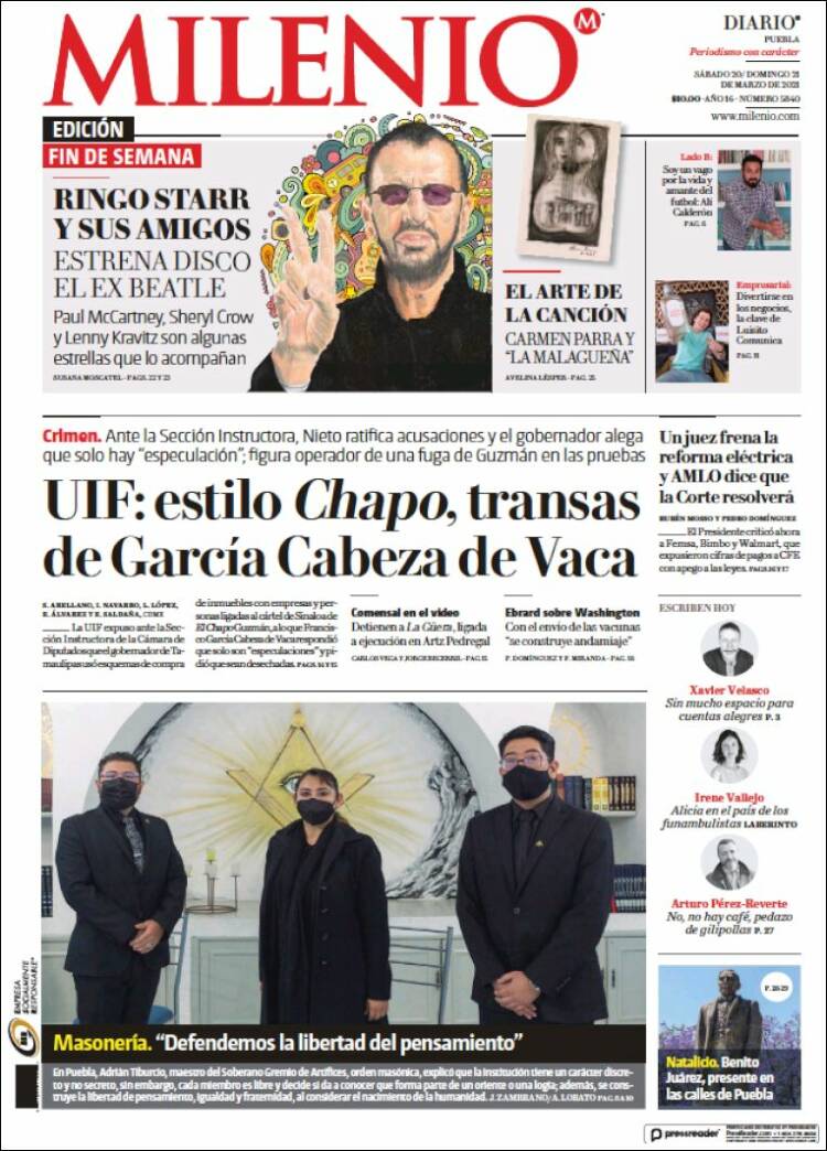 Portada de Milenio de Puebla (M&eacute;xico)