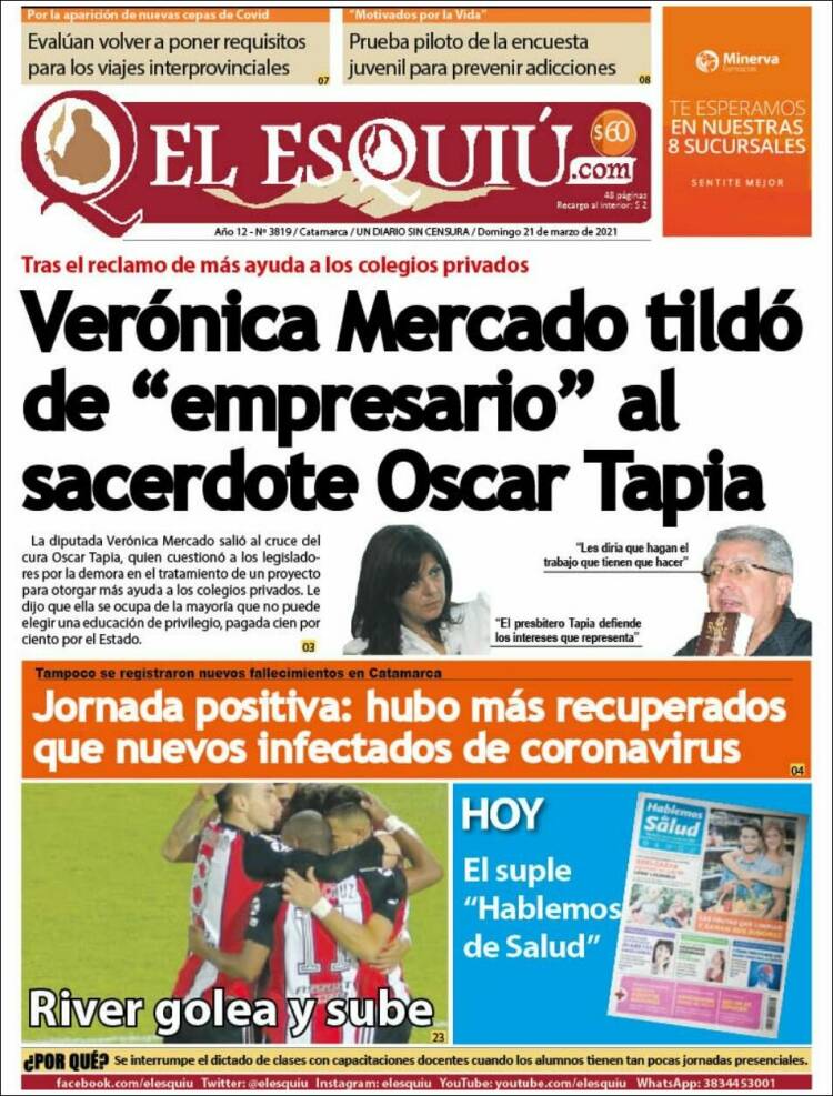 Portada de El Esquiu (Argentina)