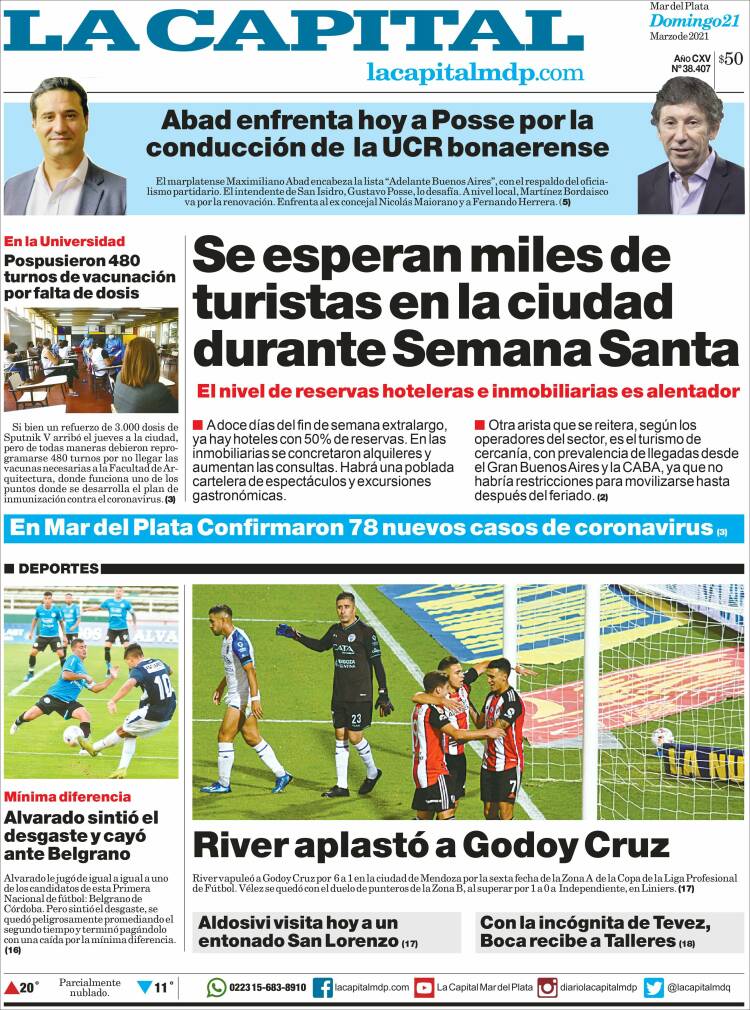 Portada de Diario La Capital - Mar del Plata (Argentina)