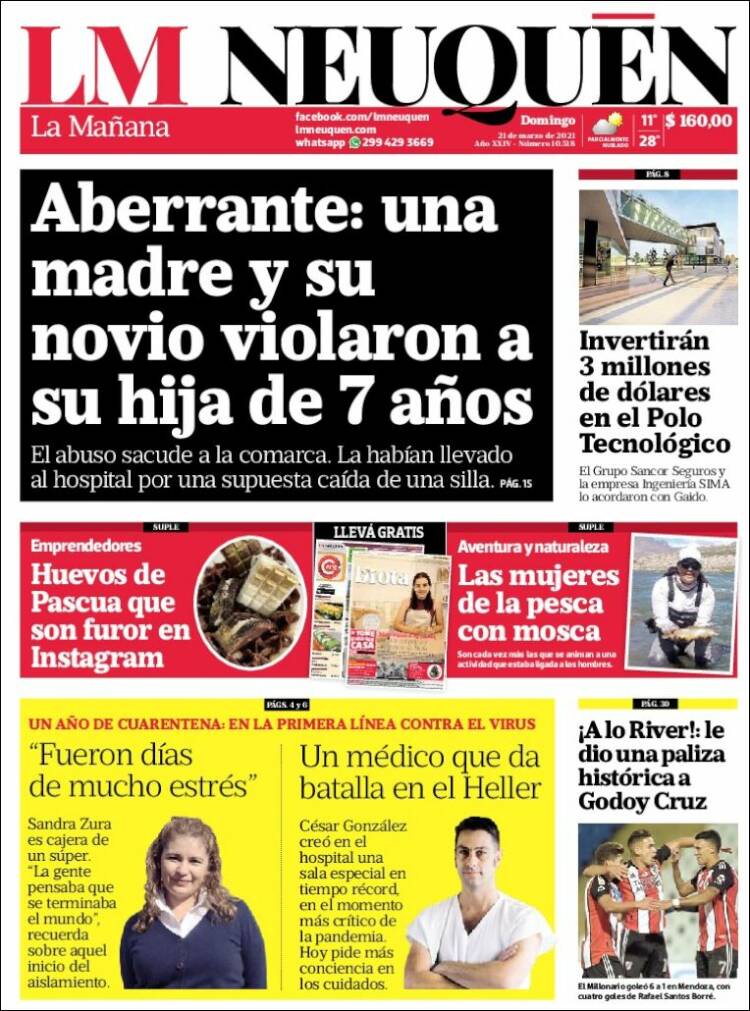 Portada de La Mañanade Neuquén (Argentina)