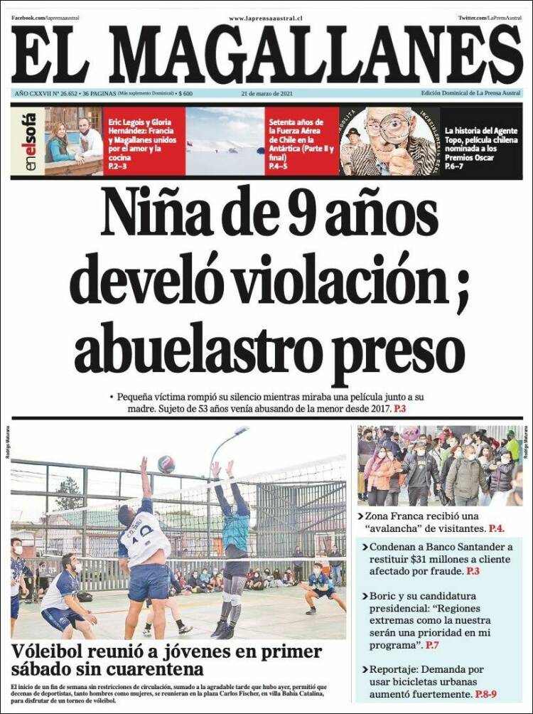 Portada de El Magallanes (Chile)