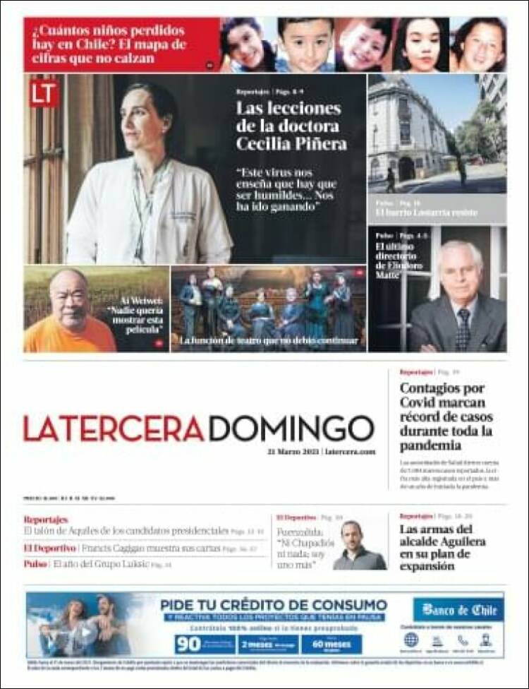 Portada de La Tercera (Chile)