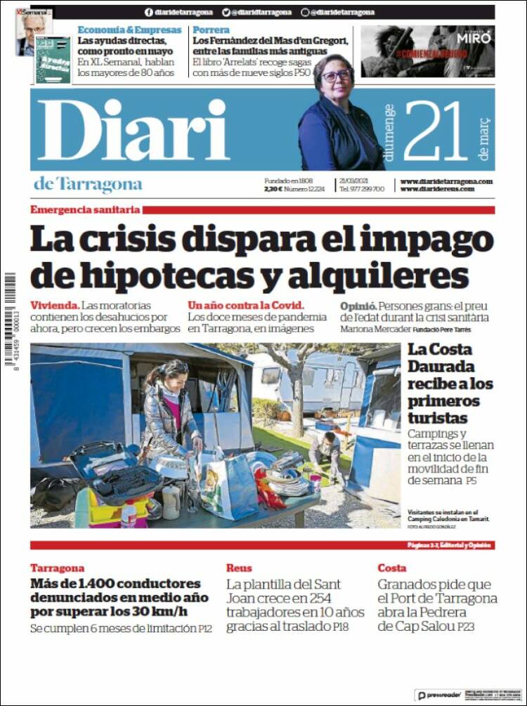 Portada de Diari de Tarragona (Espa&ntilde;a)