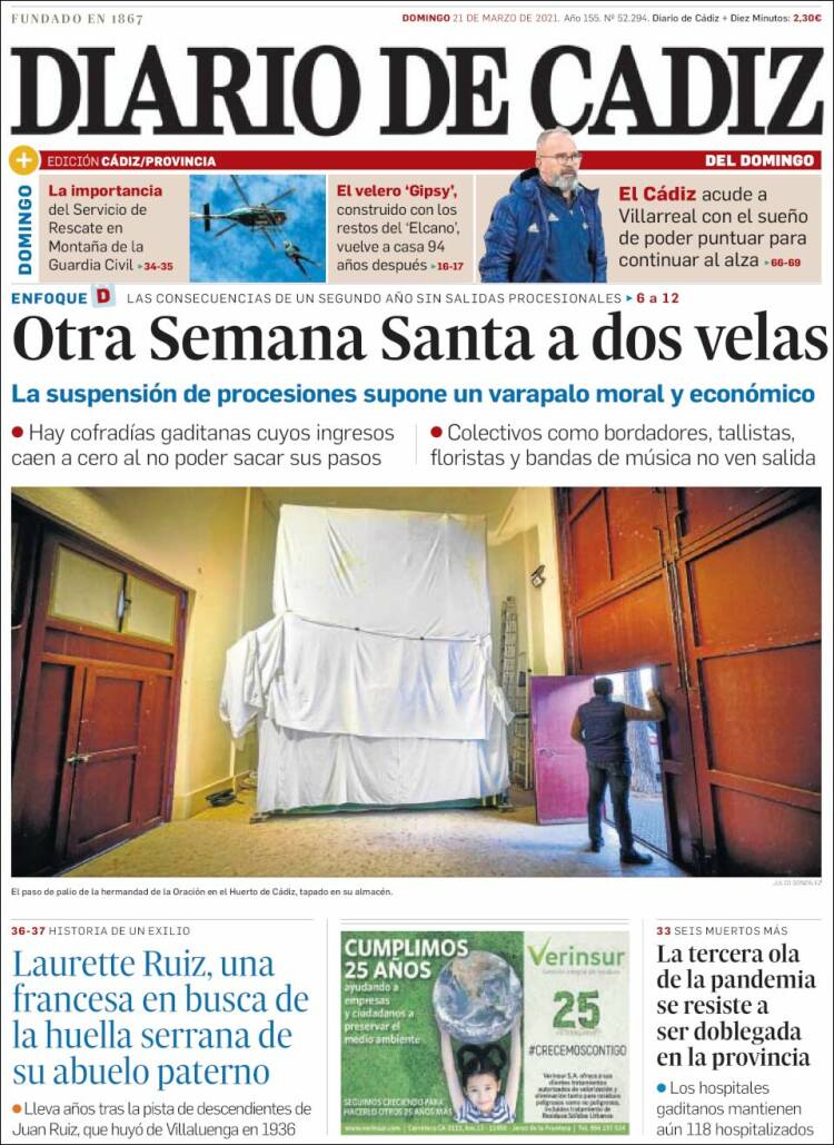 Portada de Diario de Cádiz (Espa&ntilde;a)