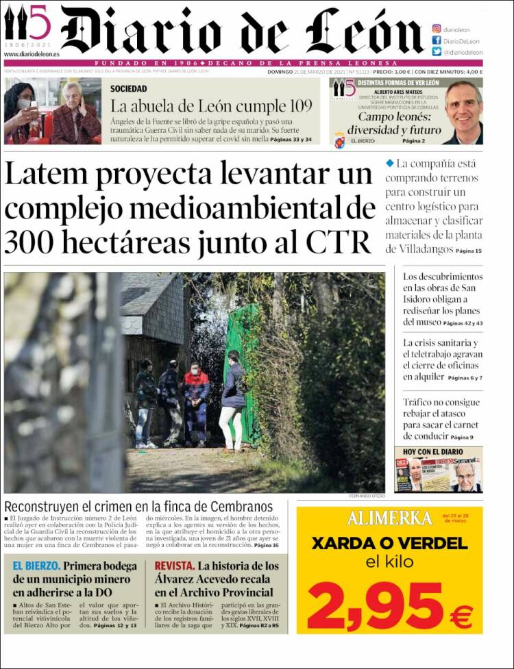 Portada de Diario de León (Espa&ntilde;a)