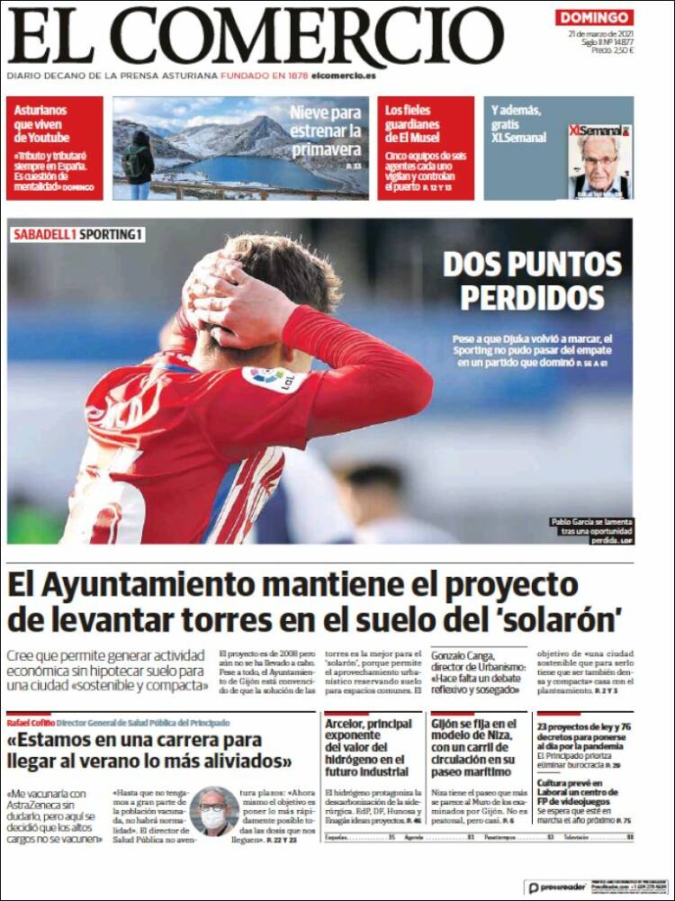 Portada de El Comercio - Gijón (Espa&ntilde;a)