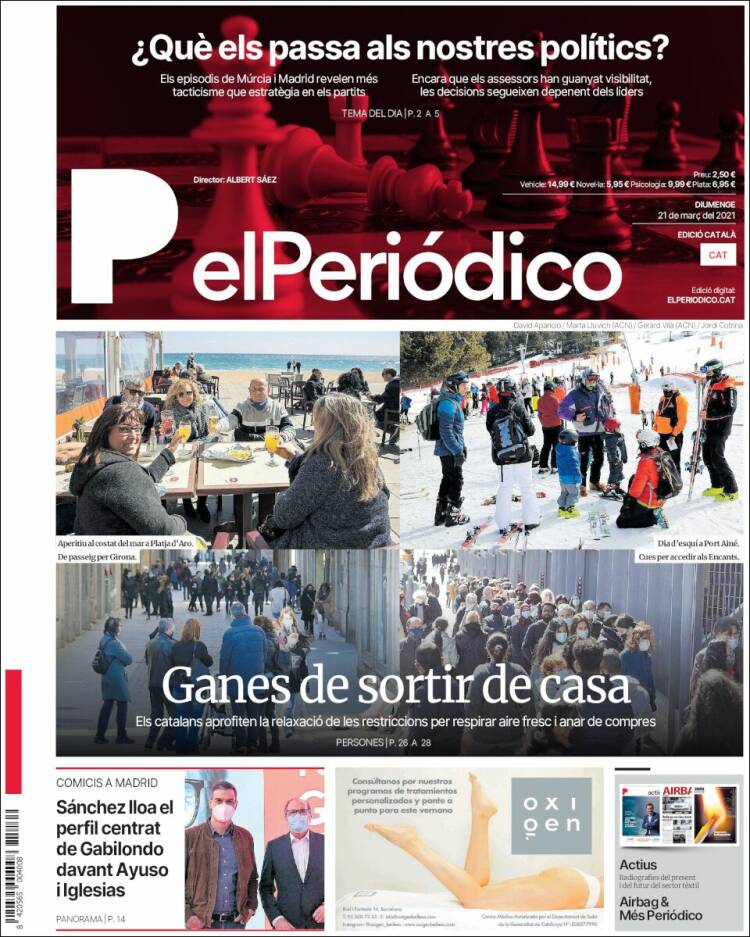 Portada de El Periódico de Catalunya (Espa&ntilde;a)