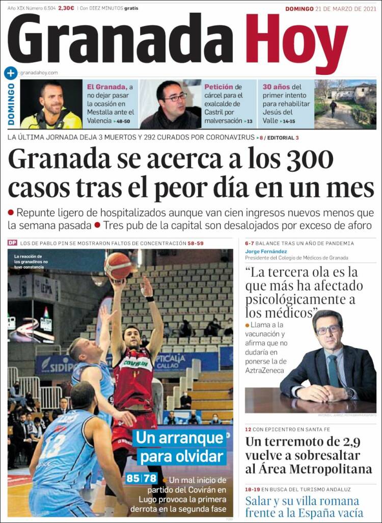 Portada de Granada Hoy (Espa&ntilde;a)