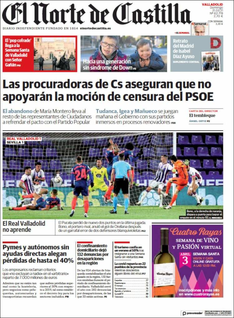 Portada de Norte de Castilla - Valladolid (Espa&ntilde;a)