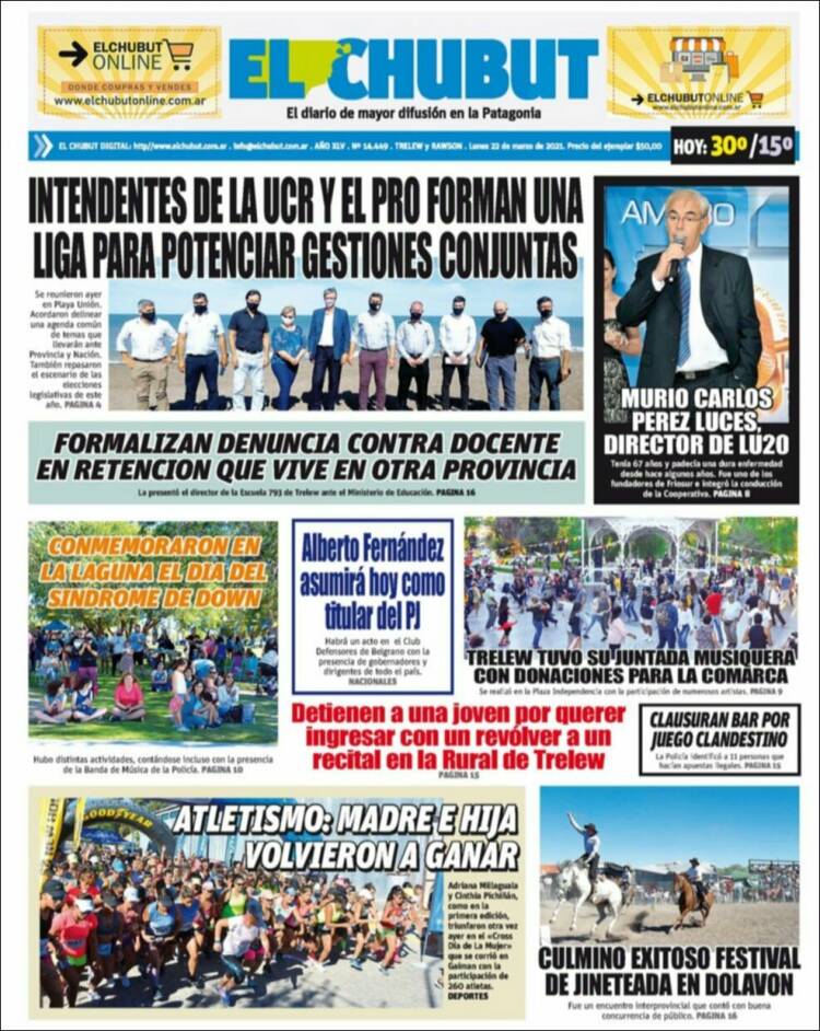 Portada de El Chubut (Argentina)