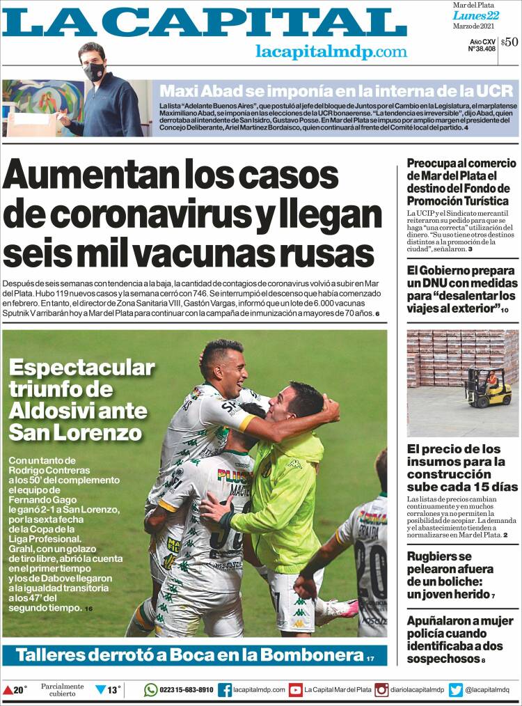 Portada de Diario La Capital - Mar del Plata (Argentina)