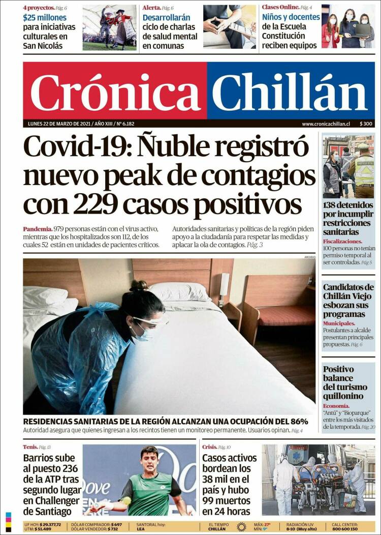 Portada de Crónica Chillán (Chile)