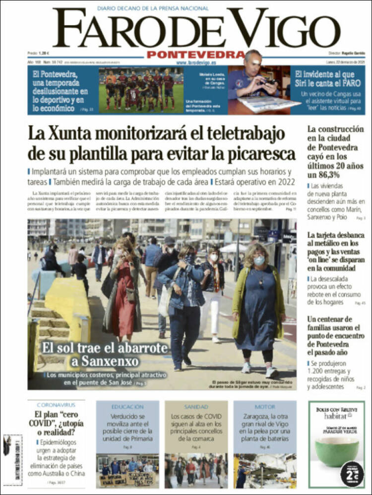 Portada de El Faro de Vigo - Pontevedra (Espa&ntilde;a)