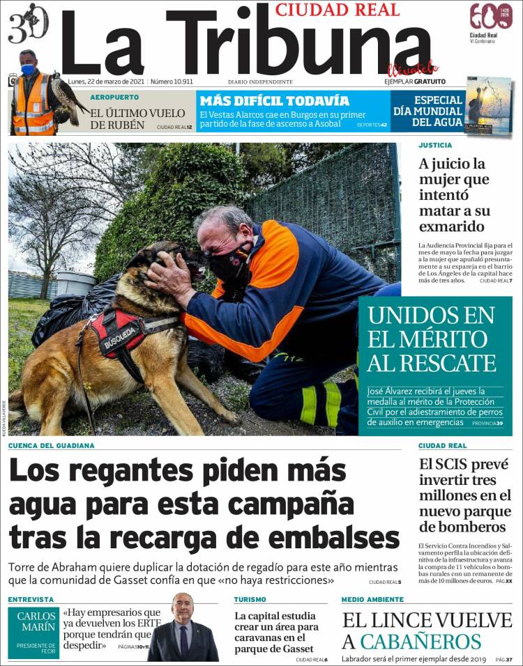 Portada de La Tribuna de Ciudad Real (España)