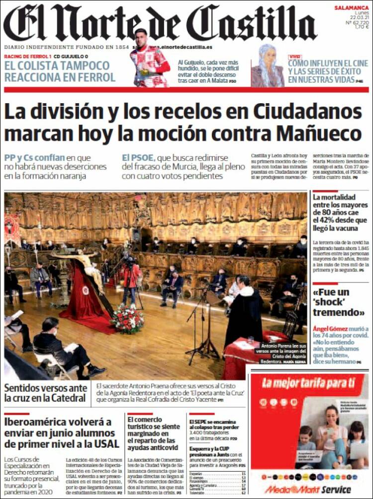 Portada de Norte de Castilla - Salamanca (España)