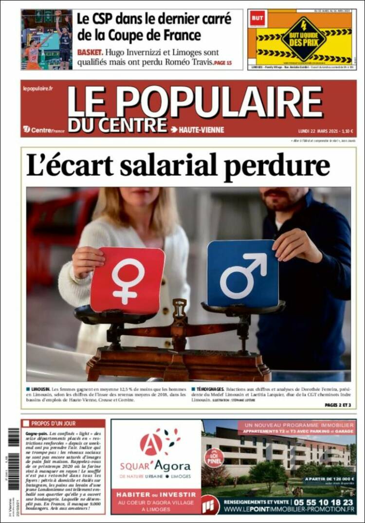 Portada de Le Populaire du Centre (Francia)