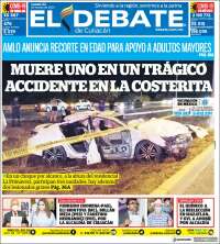 Portada de El Debate de Culiacán (México)